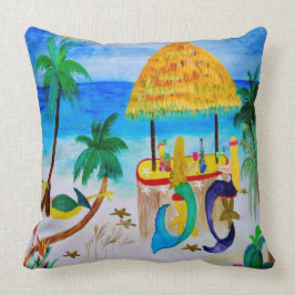 Oreiller jeté Mermaid Tiki Beach Bar