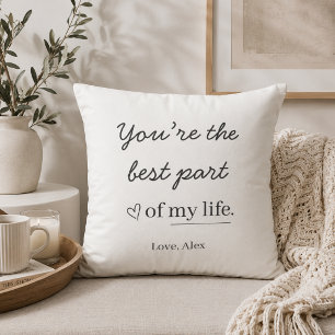 Oreiller jeté moderne avec citation d'amour person