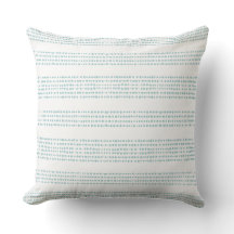Oreiller jeté moderne côtier bleu aqua et blanc