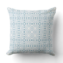 Oreiller jeté moderne côtier bleu clair et blanc