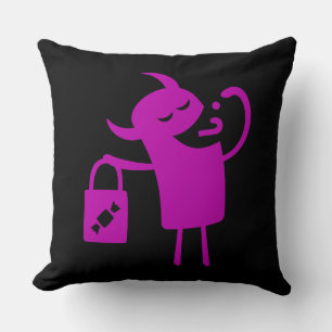 Oreiller jeté Monstre Violet Effrayant pour la tou