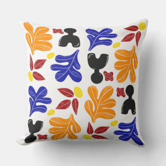 Oreiller jeté motif découpes abstraites de Matisse