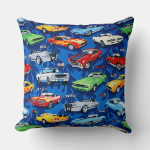Oreiller jeté motif Muscle Cars