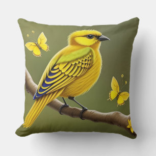 Oreiller jeté Oiseau Jaune Décoration de maison Na