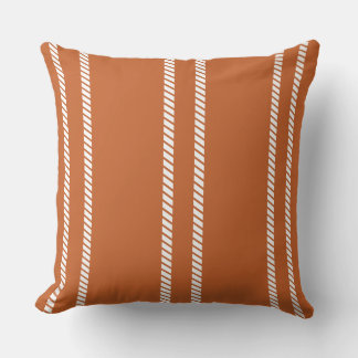 Oreiller jeté orange brûlé classique avec rayures