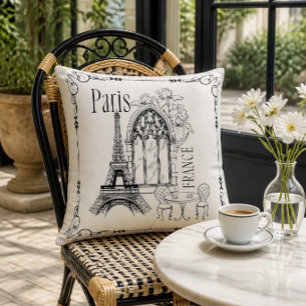 Oreiller jeté Paris romantique France