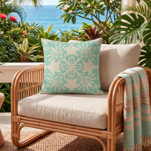 oreiller jeté quilt hawaïen tortue de mer honu