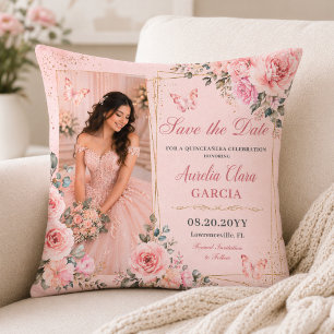 Oreiller jeté Quinceañera Rose Pâle