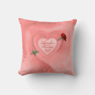 Oreiller jeté Rose à travers le cœur