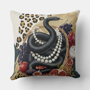 Oreiller jeté Serpent Éclectique avec Perles, Maxi