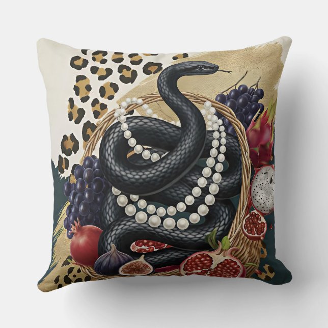 Oreiller jeté Serpent Éclectique avec Perles, Maxi (Verso)