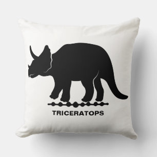 Oreiller jeté silhouette de dinosaure Triceratops