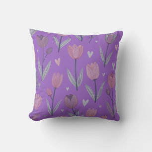 Oreiller jeté Tulipe Violette