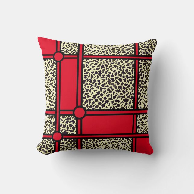 Oreiller Léopard Rouge (Recto)