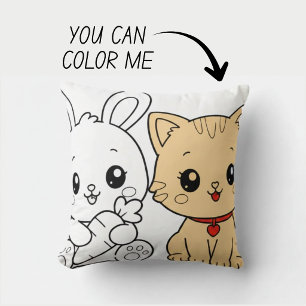 Oreiller Livre de Coloriage Kawaii Mignon