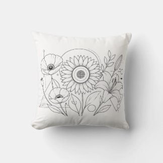 Oreiller Livre de Coloriage Tournesol