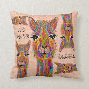 Oreiller Llama doux et coloré