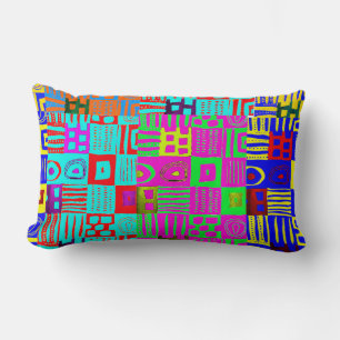 Oreiller lombaire à motif géométrique afrocentriqu