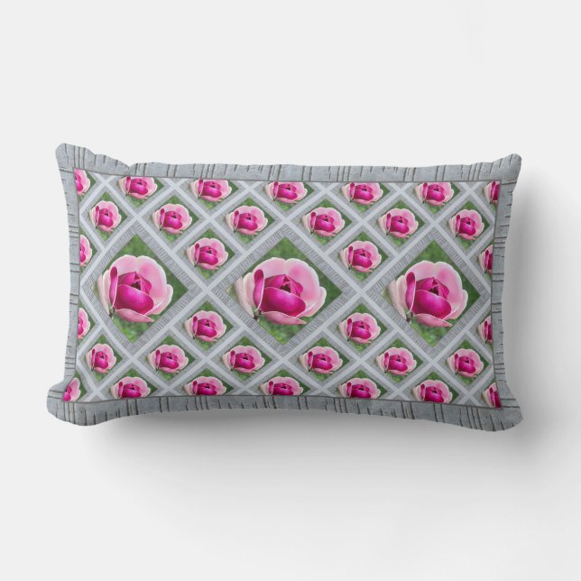 Oreiller Lombaire avec Magnolias Rose (Recto)
