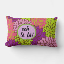 Oreiller Lombaire Ooh-la-la Floral Audacieux Rose 