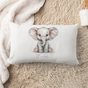 Oreiller lombaire pour nurserie éléphant bébé avec