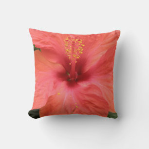 Oreiller Macro Fleur d'Hibiscus Orange