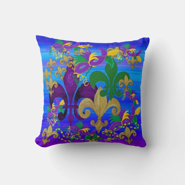 Oreiller Mardi Gras Fleur de lis (Recto)