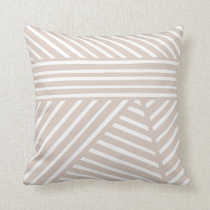 Oreiller minimaliste à bande neutre en mauve
