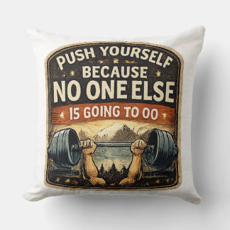 Oreiller motivationnel de gym Pousse-Toi