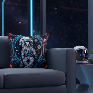 Oreiller néon Cyber Astronaute