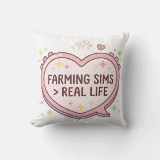 Oreiller pastel Farming Sims plus vrai que la vie