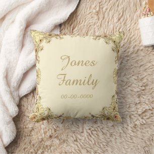 Oreiller personnalisable avec nom de famille et da