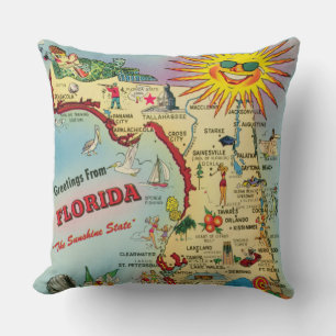 Oreiller personnalisé avec carte de Floride