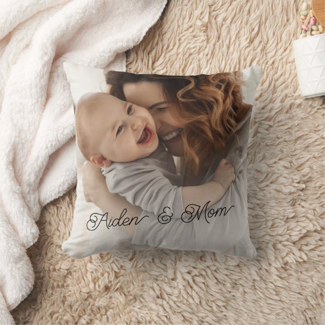 Oreiller personnalisé avec photo de mère et enfant (Couverture)