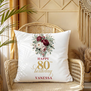 Oreiller personnalisé Burgundy Blush Rustique pour