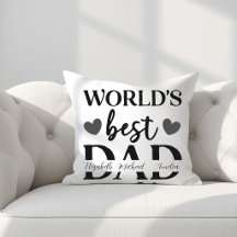 Oreiller personnalisé « Meilleur papa du monde »