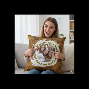Oreiller photo rond personnalisé – Double face