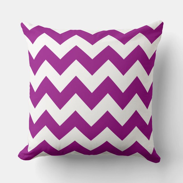 Oreiller rayé zig zag violet (Recto)