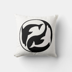 Oreiller Réversible Yin Yang Dauphins