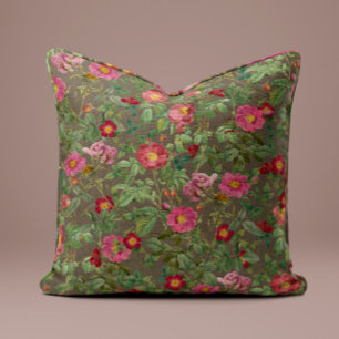 Oreiller Rose Rose Vintage en Taupe Olive