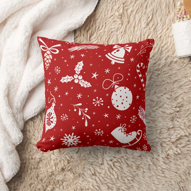 Oreiller rouge de Noël (Red Christmas Throw Pillow!)