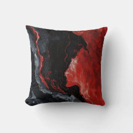 Oreiller rouge gras, noir et Marbre blanc