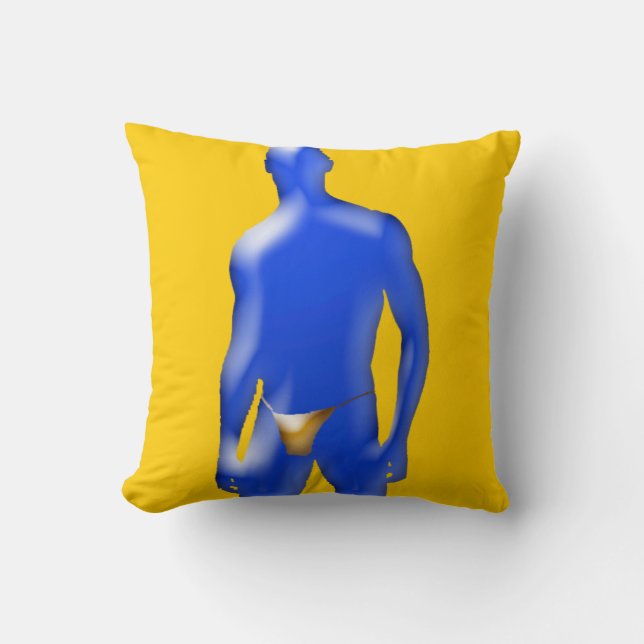 Oreiller Sous-Vêtement Orange Homme Bleu (Recto)