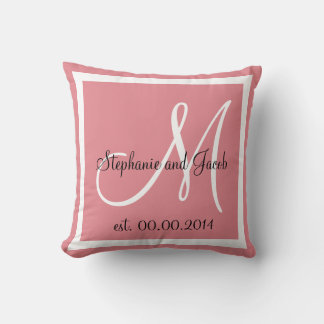 Oreiller souvenir de mariage Rose Poussiéreuse