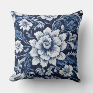 oreiller symphonie floraison de cobalt