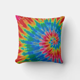Oreiller Tie Dye Rouge et Bleu
