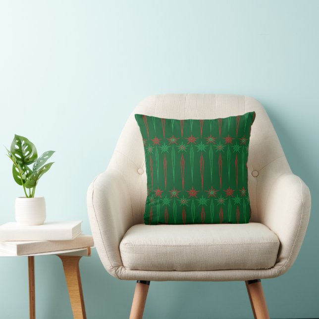 Oreiller vert à lancer mi-mod Icicles (Chaise)