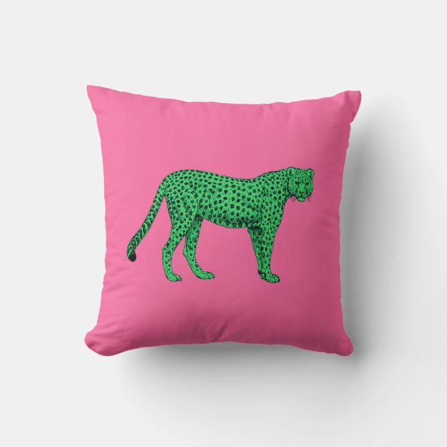 Oreiller vert Cheetah (Recto)