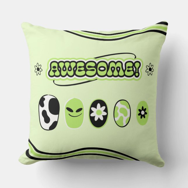 Oreiller vert rétro (Recto)