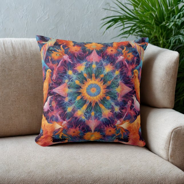 Oreiller vibrant psychédélique à jeter (Créateur téléchargé)